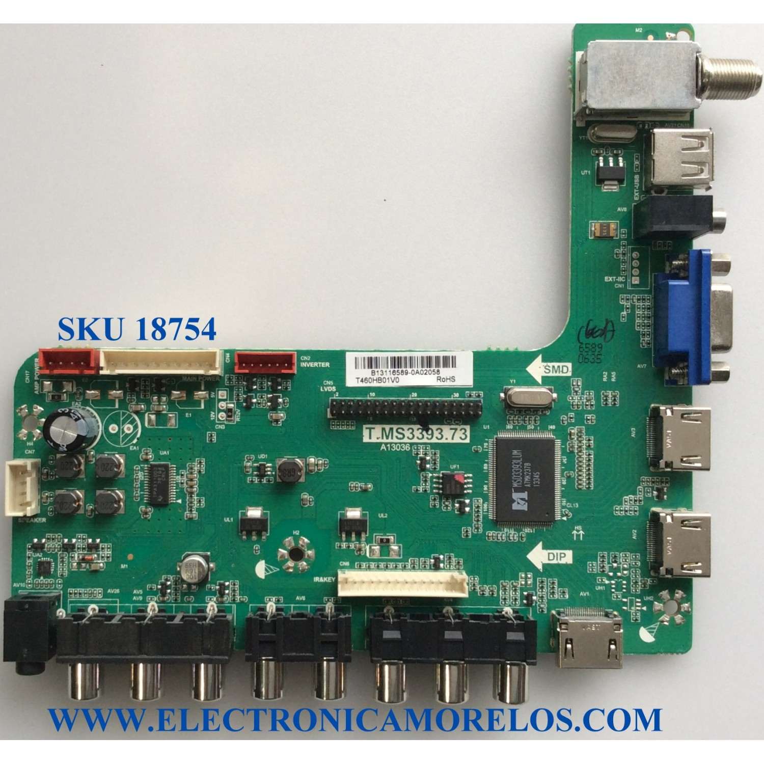 MAIN / WESTINGHOUSE B13116589 / B13116590 / T.MS3393.73 / F50TMS339373A002 / PANEL`S D460D3-GG53-COX / D460D3-GG53-C0X / DISPLAY T460HVN03.2 / MODELOS DW46F1Y2